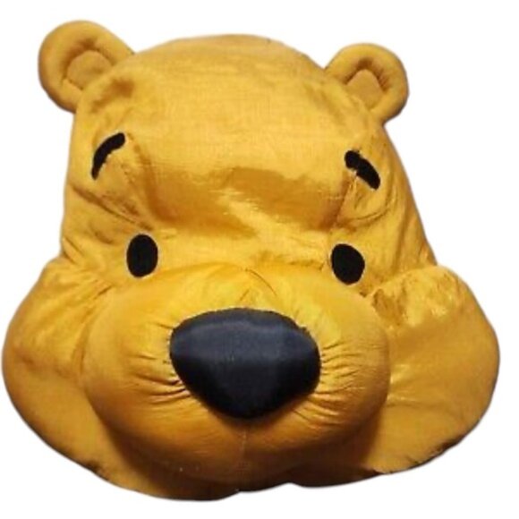 Vintage Disney Winnie the Pooh Nylon Plush Pillow 13” Play by Play 3D Face - Picture 1 of 9